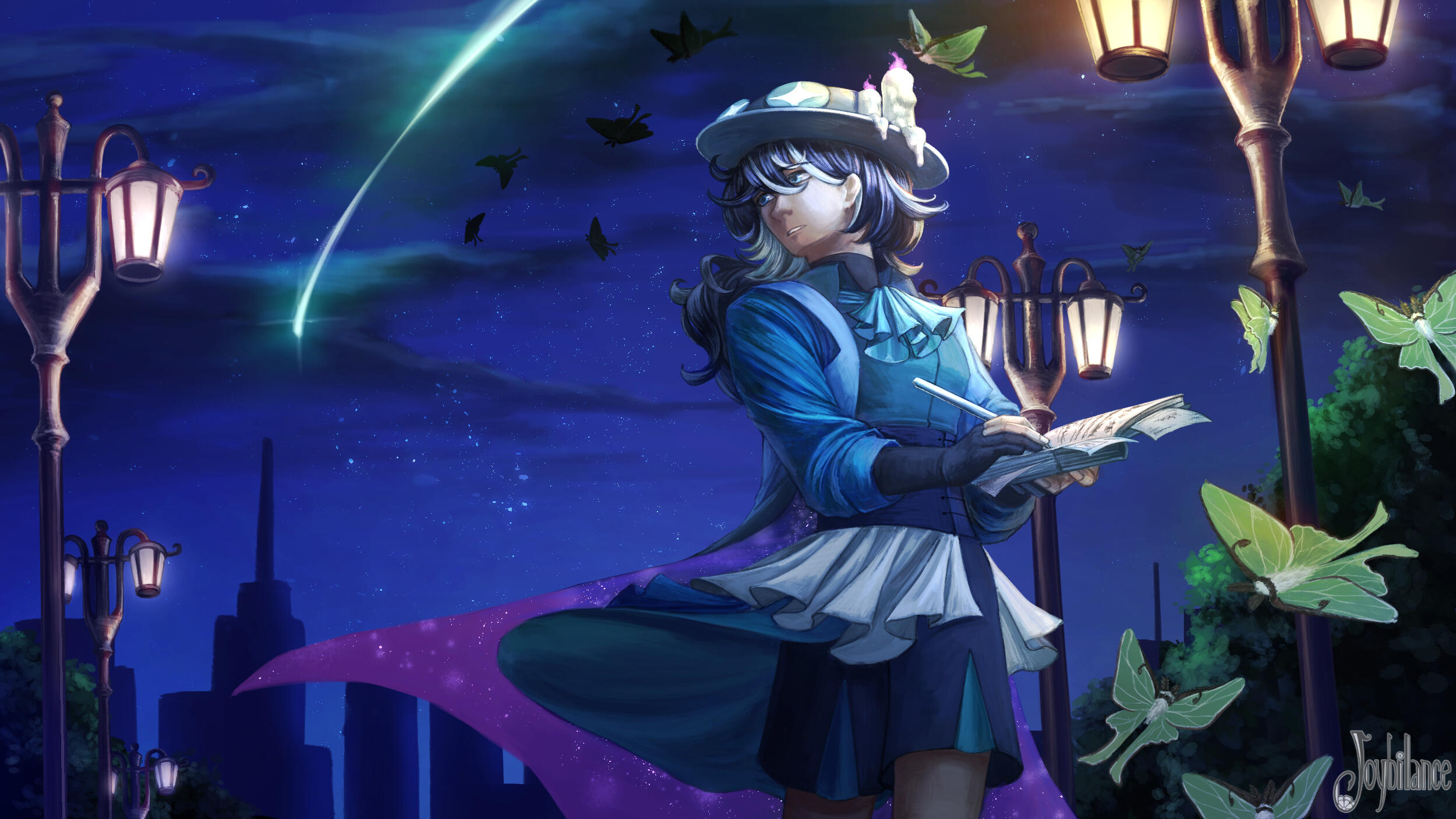 Blue Star | That green meteor among the stars