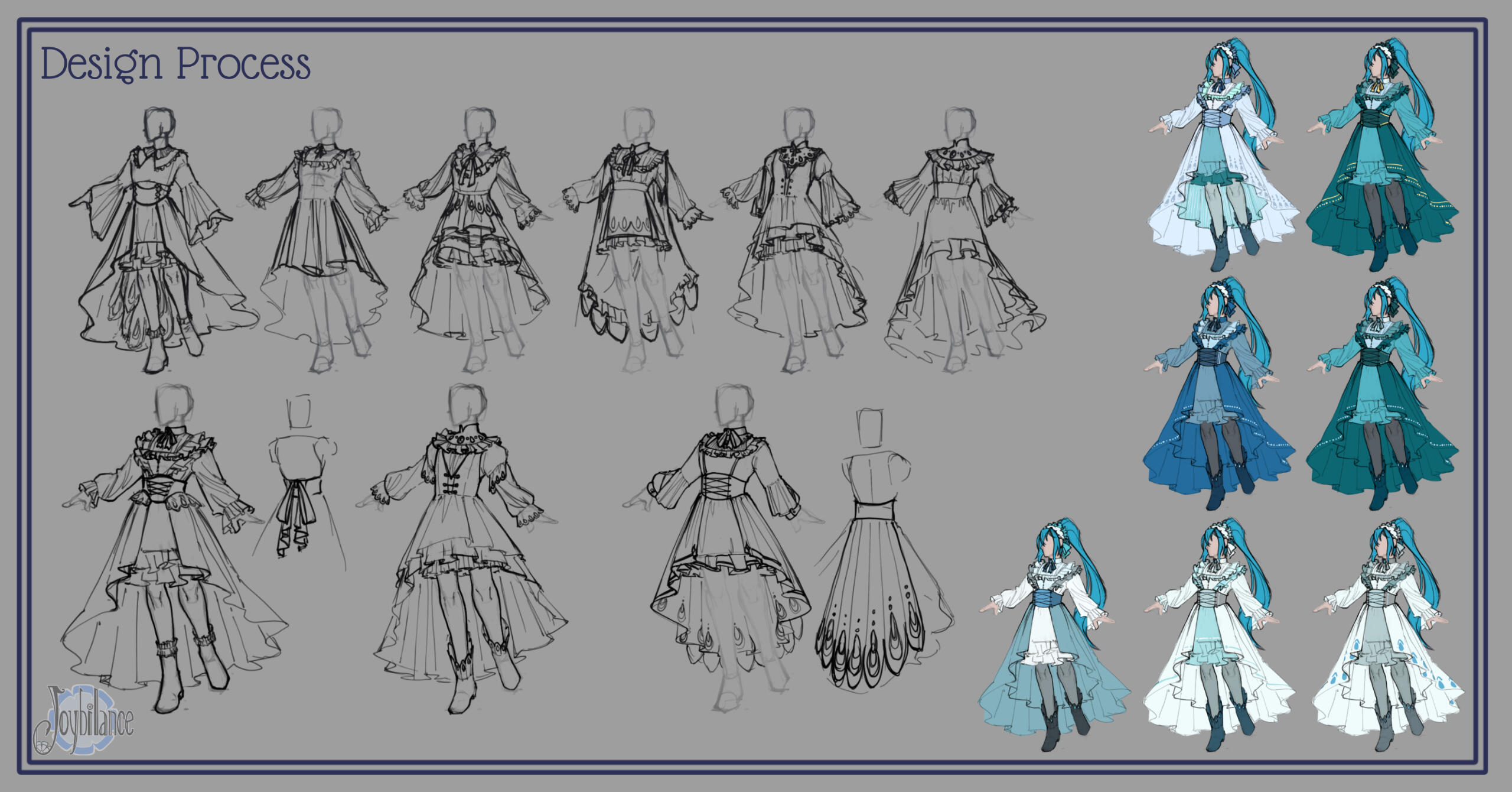Saphir (owned by Mintfoxmimi), Outfit Design Process