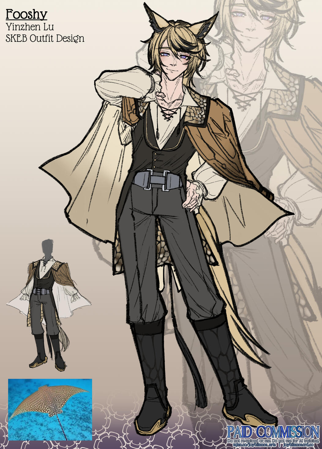 Yinzhen Lu | SKEB Ornate Eagle Ray Outfit