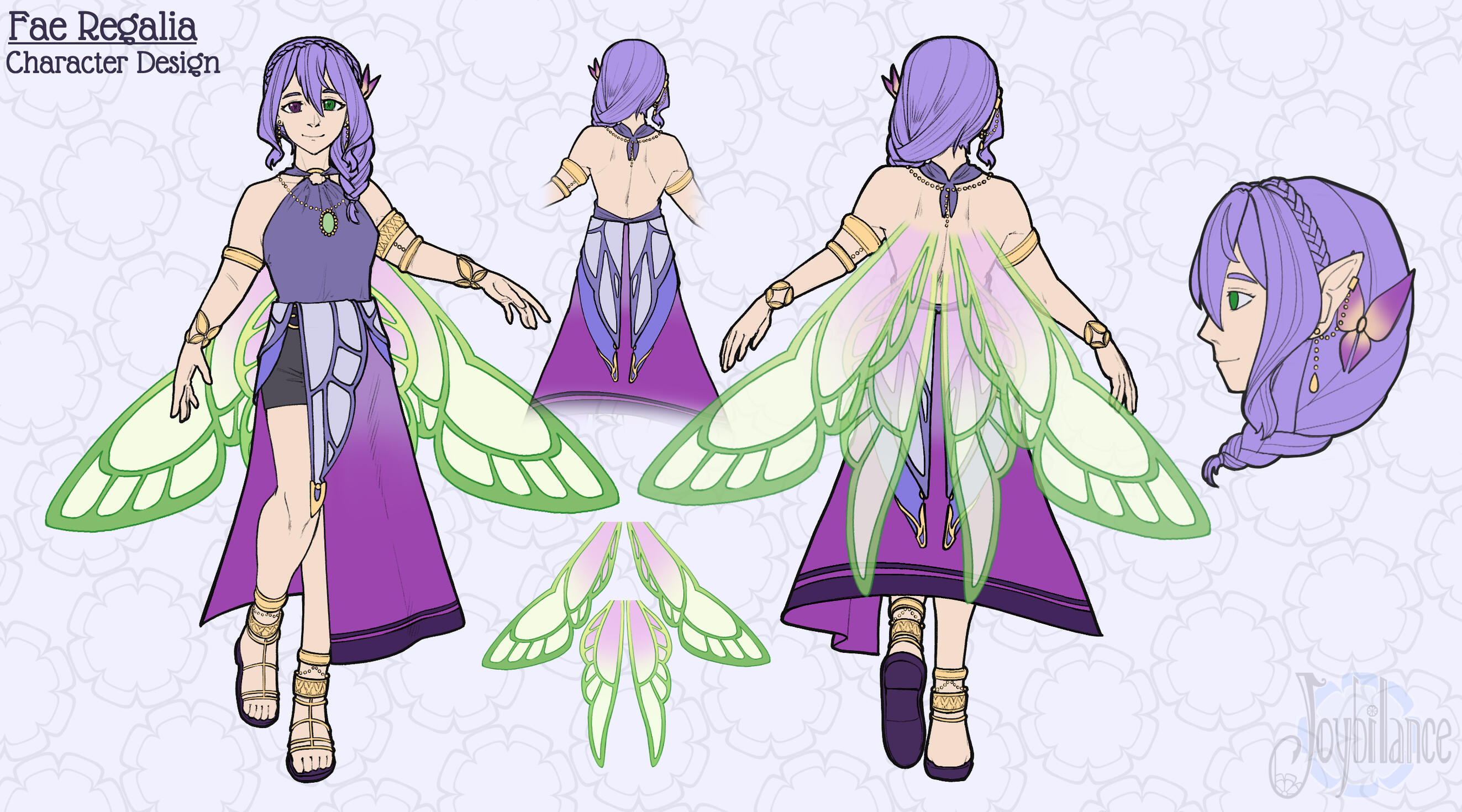 Fae Regalia, Character Design Sheet